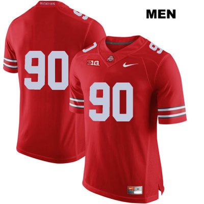 Men's NCAA Ohio State Buckeyes Bryan Kristan #90 College Stitched No Name Authentic Nike Red Football Jersey DQ20H20TI